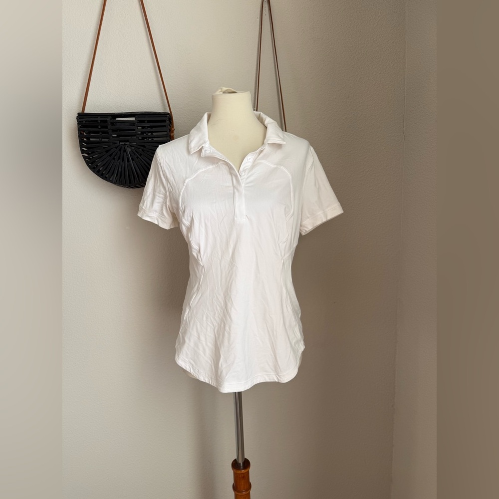 Lululemon White Polo Shirt, Size 10